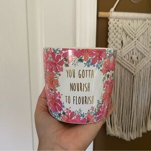 Hazel & Co. “You Gotta Nourish to Flourish” Ceramic Flower Pot, Pencil Holder